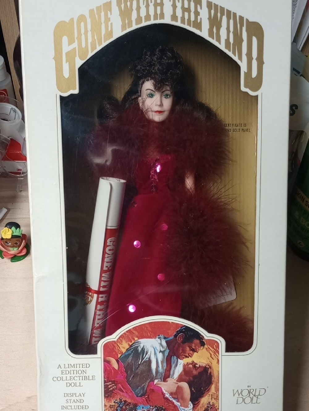 Gone With The Wind Barbie Doll in Deep Burgundy with Marabou Trim